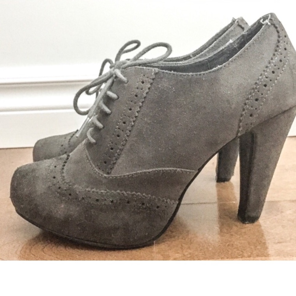 Grey laced ankle boots